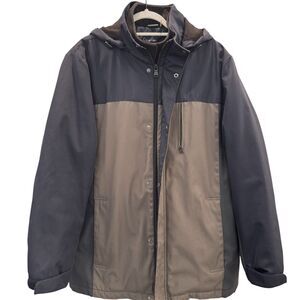 Calvin Klein Mens Jacket Water Resistant Wind Protection Dbl Zip Removable Hood